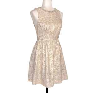 Cooperative cream and gold dress